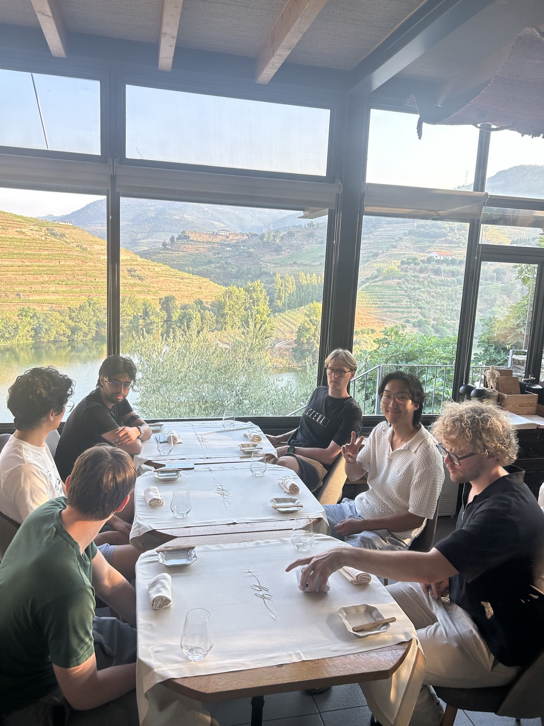 Null Studios team sharing a meal on a terrace